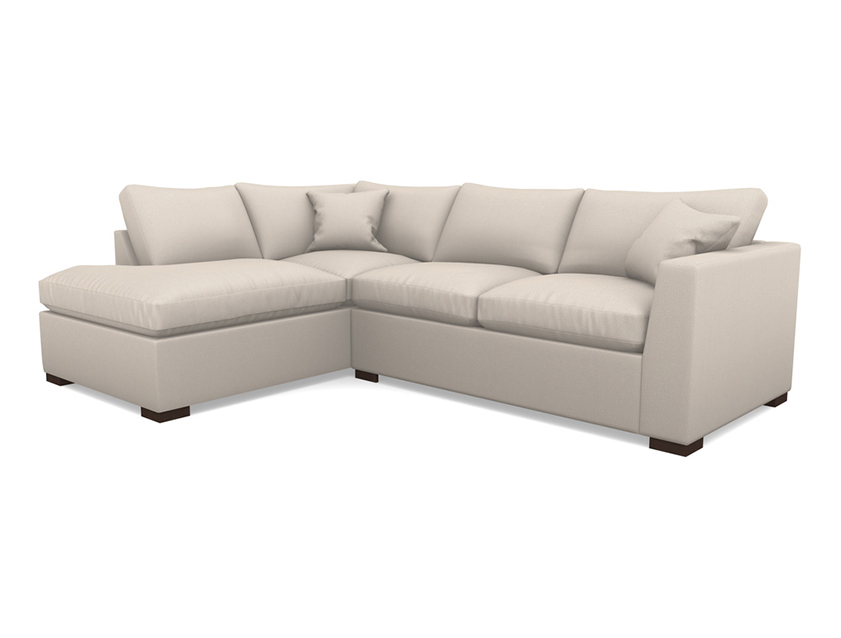 Wadenhoe Medium RHF Corner Sofa Bed in Two Tone Plain Biscuit